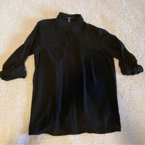 Forever 21 Women’s Sheer Black Button Down Top